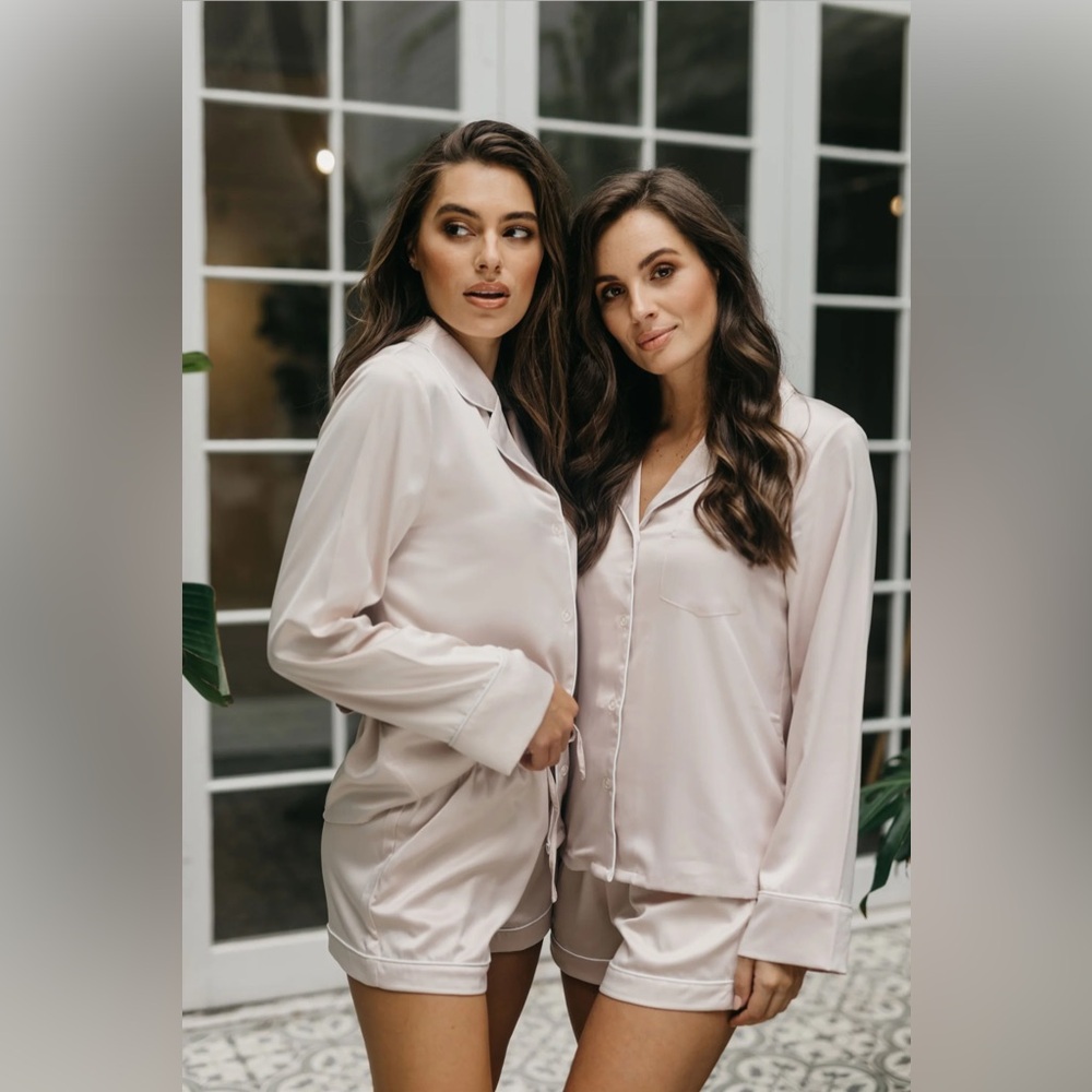 Lé Rose Satin Pajama Set